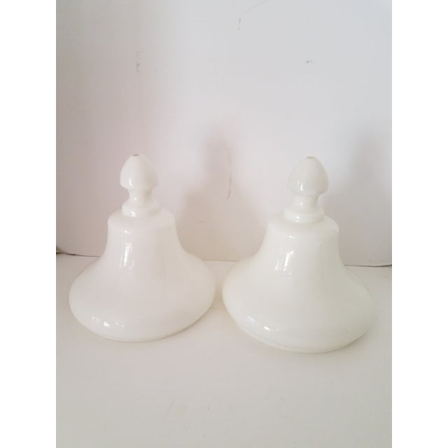 1970s Vintage 1970s Milk Glass Finials - a Pair For Sale - Image 5 of 5