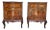 French Louis XV Style Walnut & Marquetry Bedside Tables, Set of 2 For Sale