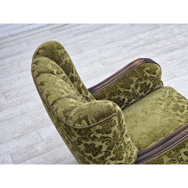 Vintage Danish Relax Chair in Furniture Velour and Oak, 1950s For Sale - Image 17 of 18