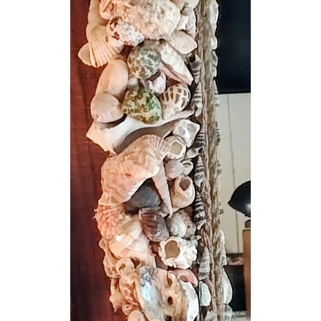 Ivory Custom Artisan Seashell Mirror - Handcrafted Ca Coastal Statement Piece For Sale - Image 8 of 11