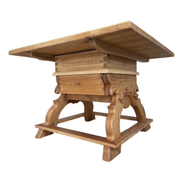 Vintage Dining Table in Natural Wood For Sale