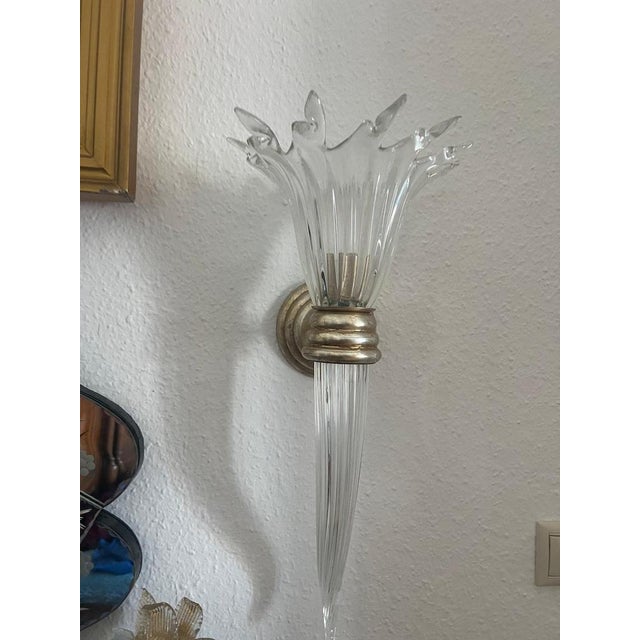 Murano Wall Sconces, 1940, Set of 2 For Sale - Image 9 of 18