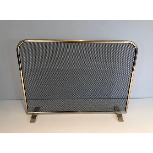 1970s Brass and Grilling Fireplace Screen For Sale - Image 6 of 13