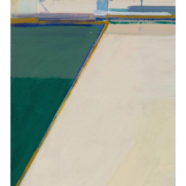 Vert Table No. 1 by Hiroshi Sato | Acrylic on Canvas Still life of a bottle and a box on a table For Sale - Image 4 of 5