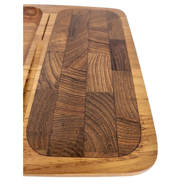 Wood 1960s Danish Teak Wood Small Cheese/Charcuterie Board For Sale - Image 7 of 10