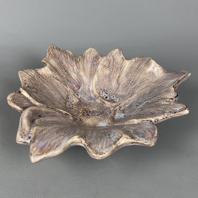 Vintage Ceramic Leaf Centerpiece Pocket Emptier from Vallauris Bonaudi For Sale - Image 5 of 12