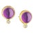 Syna Yellow Gold Amethyst Baubles Earrings with Diamonds, a Pair For Sale