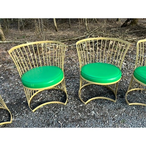 Vintage Iron Outdoor Dining Table and Chairs Set of 7 For Sale - Image 6 of 18