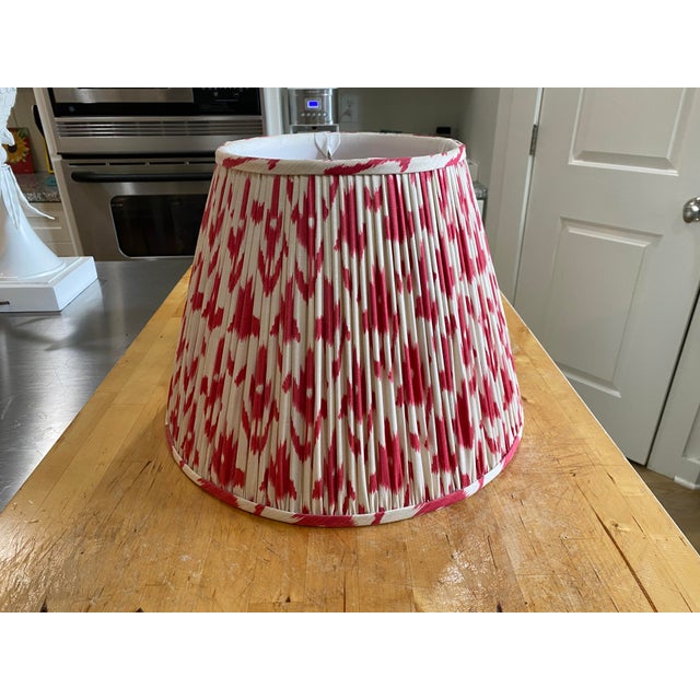 2020s Red Ikat Lamp Shade For Sale - Image 5 of 5