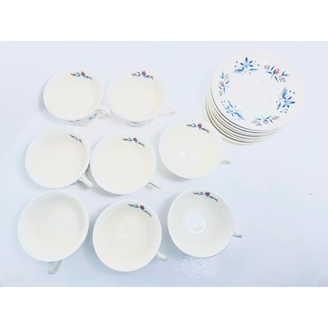 1970s Wedgwood Williamsburg Potpourri Teacup and Saucer Set, Made in England- 17 Pieces For Sale In Atlanta - Image 6 of 7