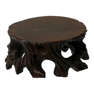1.75" 2 Pieces X Brown Wood Stem Shape Round Table Top Stand Riser