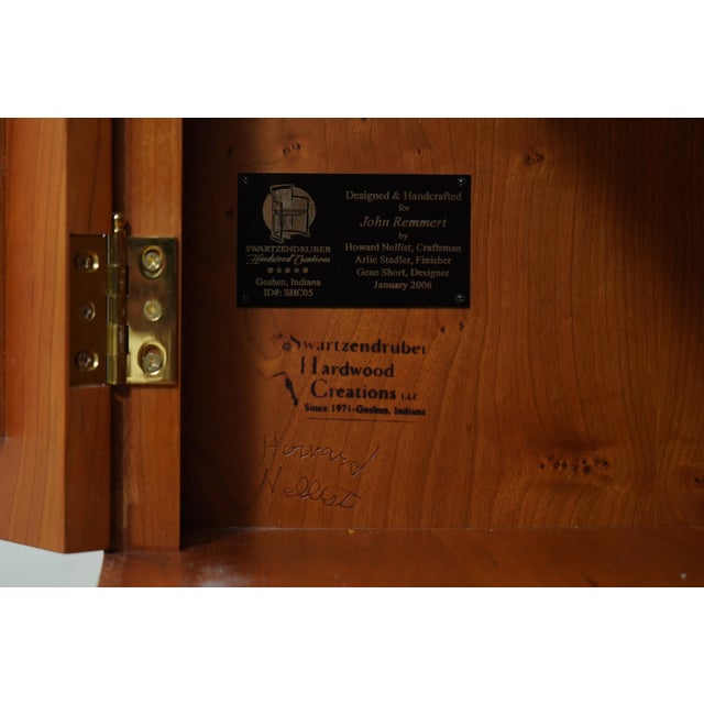 Swartzendruber Cherry Leaded Stained Glass Bookcase For Sale - Image 12 of 12