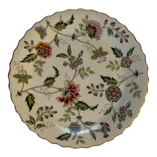 Vintage Andrea by Sadek Buckingham Gold Rimmed Floral Decorative Plate For Sale