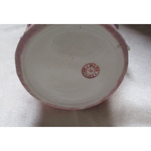 Early 19th Century Antique Victorian Ornate Pink Gold Gilded Deer Creamer Pitcher For Sale - Image 5 of 5