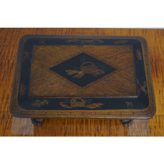 Neoclassical Dresser Top Jewelry Box W. Paw Feet For Sale - Image 4 of 12