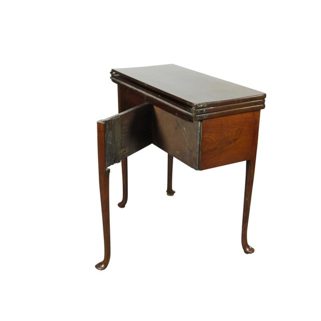 18th Century 18th-C. Queen Ann Triple-Top Mahogany Game Table For Sale - Image 5 of 10
