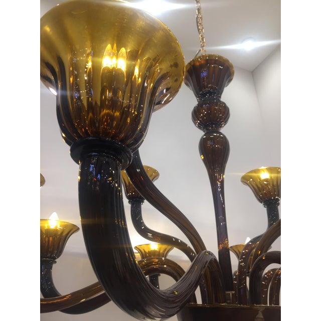 Tobacco Chandelier in Murano Glass from Simoeng For Sale - Image 4 of 14
