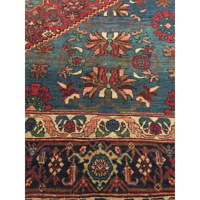 19th Century Antique Red Bidjar Rug 7ft 9in X 12ft 2in For Sale - Image 5 of 5