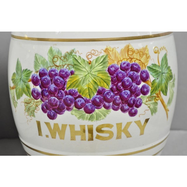 Early 20th Century Antique Loftus London English Victorian Porcelain Spirits Whisky Barrels - Pair For Sale - Image 5 of 18