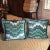 Pair of Schumacher Bezique Flamestich Pillows in Blues & Greens With Custom Samuel & Sons Fringe For Sale - Image 10 of 10
