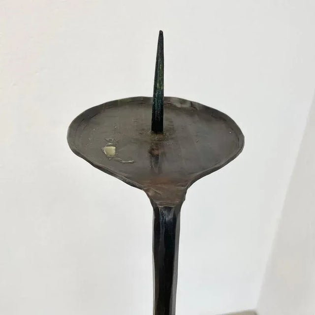 Metal Large Brutalist Bronze Candleholder from Manfred Bergmeister, Germany, 1970s For Sale - Image 7 of 18