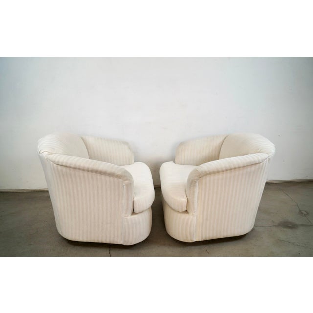 1970’s Postmodern Swivel Lounge Chairs - A Pair For Sale In Los Angeles - Image 6 of 12