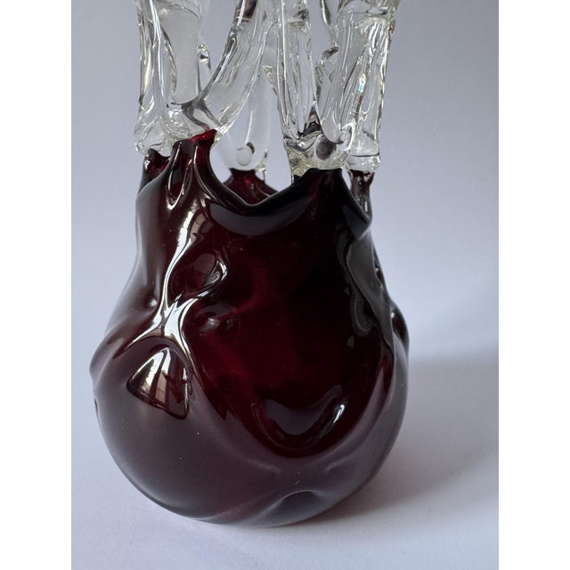 Vintage Sculptural Art Glass Vase by Katarínska Huta, 1980s For Sale - Image 11 of 12