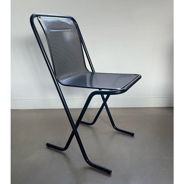 Black Black Metal Stackable Chairs, 1980s, Set of 6 For Sale - Image 8 of 16