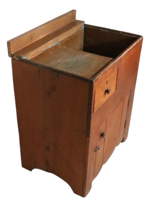 19th Century Country Pine Dry Sink With Copper Sink