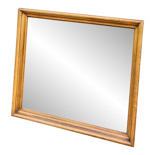 Vintage Drexel American Treasury Collection Rustic Traditional Maple Rectangular Wall Mirror For Sale
