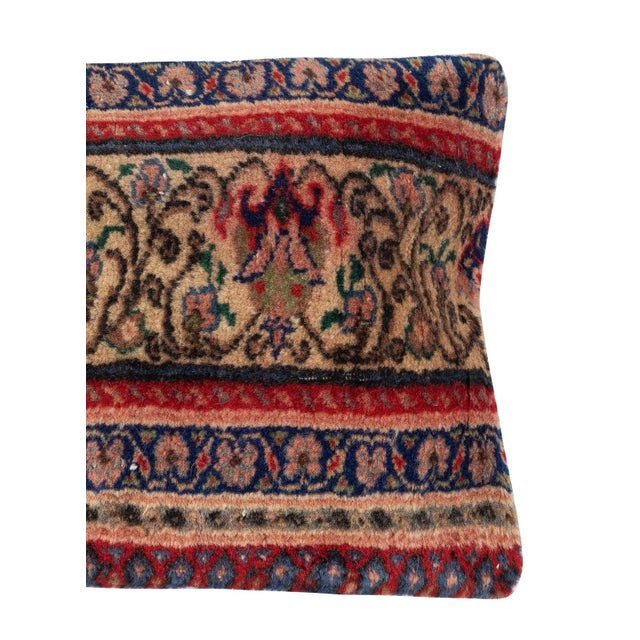 Traditional 13"x20" Rustic Handmade Wool Cushion Cover. Vintage Turkish Rug Pillow For Sale - Image 3 of 4