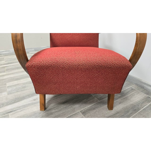 Textile Art Deco Lounge Chair by Jindrich Halabala For Sale - Image 7 of 11