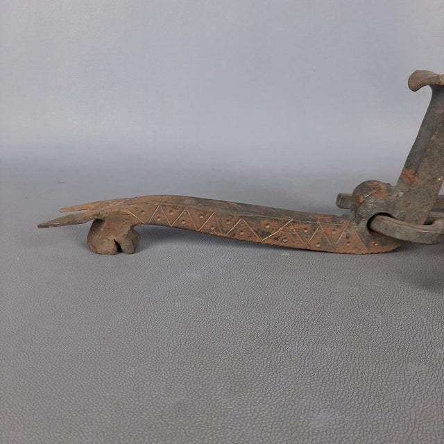 Brown Wrought Iron Horse Hook Medieval Griffin Siena Sculpture by Simon Saronni For Sale - Image 8 of 16