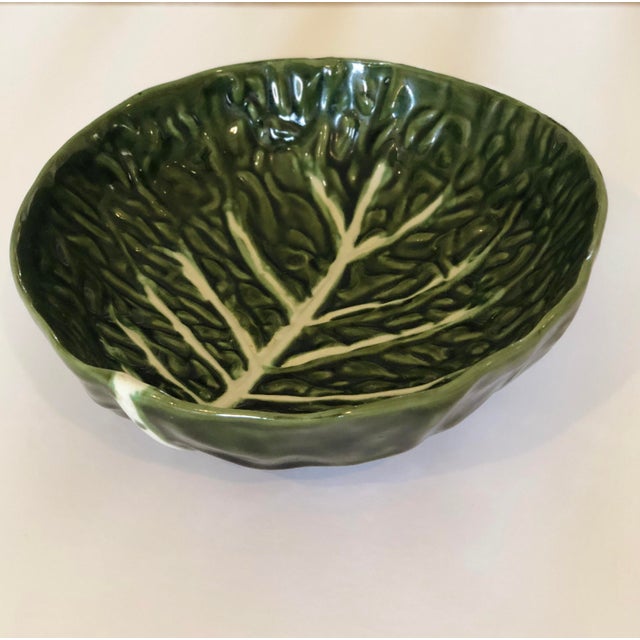 Vintage Green Cabbage Ware Vegetable Tabletop Plates and Bowl Set of