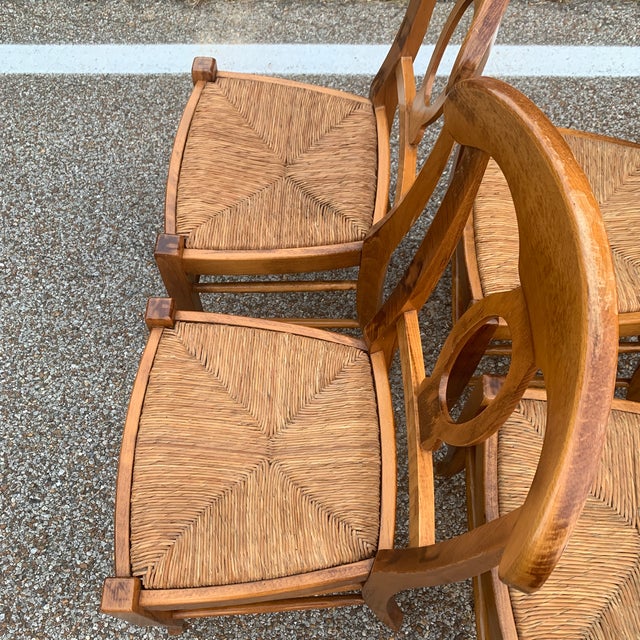 Pottery Barn Natural Wood Finish Rush Seat Chairs Set Of 6