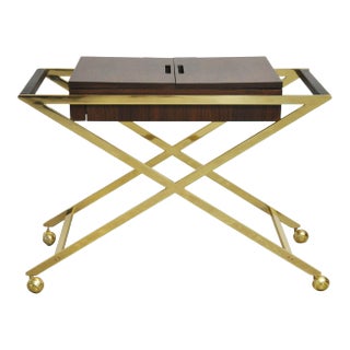 Brass X-Base Serving Cart For Sale