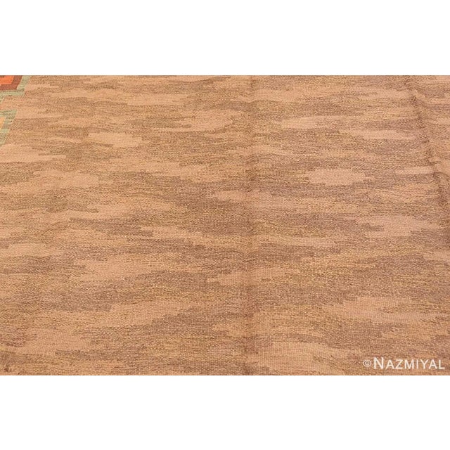 Nazmiyal Collection Earthy Vintage Swedish Scandinavian Kilim Rug For Sale - Image 4 of 7
