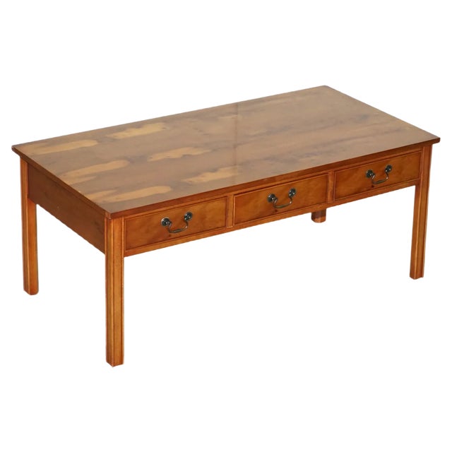 Burr Yew Wood Coffee Table from Harrods London For Sale