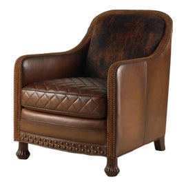 Example of Brown Leather Accent Chairs