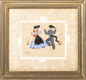 Raquel Roque Gameiro, Dancing the Vira, Mixed Media on Paper