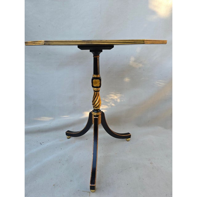Late 20th Century Regency Accent Table With Tripod Base For Sale - Image 5 of 10
