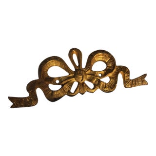 Mid 20th Century Brass Ribbon Bow Wall Decor For Sale