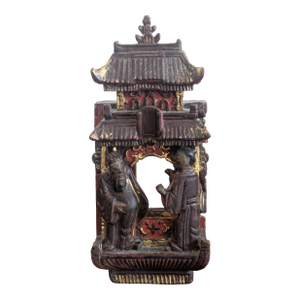 Antique Chinese Miniature Carving of Wedding Bed Fineal