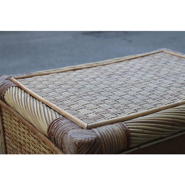 1970s Bamboo Wicker Nightstands by Tommaso Barbi, 1970, Set of 2 For Sale - Image 5 of 17