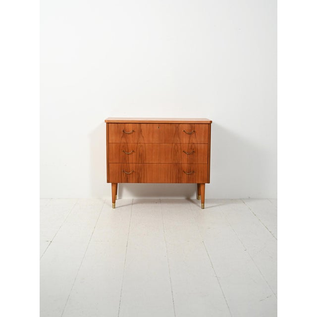 Scandinavian Teak Chest of Drawers with Brass Inserts, 1950s For Sale - Image 10 of 10