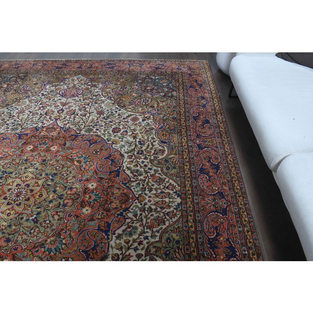 1960s 1960s Vintage Persian Handmade Wool Cotton Light Red Area Rug For Sale - Image 5 of 11