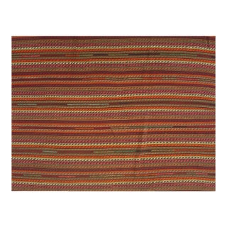 1950s Multicolor Stripe Geometric Vintage Turkish Decorative Kilim Flatweave Rug For Sale