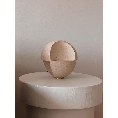 Hathor Table Lamp in Saint Rafael Stone and Brass by Farrah Sit For Sale - Image 12 of 12