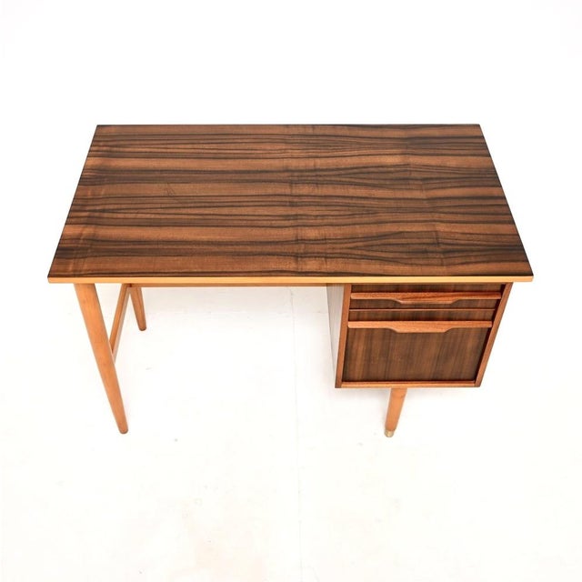 Brown Mid-Century Walnut Desk from Morris of Glasgow, 1950s For Sale - Image 8 of 11