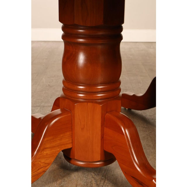 Amish Made Cherry Dining Table With Four Leaves For Sale - Image 16 of 18